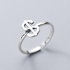 925 Sterling Silver Dollar Sign Open Ring 925 Sterling Silver Dollar Sign Open Ring - One Size