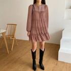 Tiered Leopard Chiffon Mini Dress