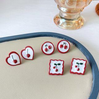 Cherry Sterling Silver Stud Earring / Clip-on Earring (various Designs)
