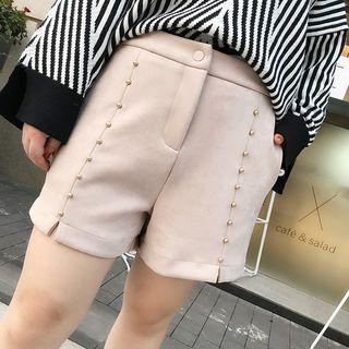 Studded Faux Suede Shorts