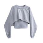 Set: Plain Cropped Sweatshirt + Camisole Top