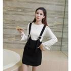 Set: Long-sleeve Top + Pinafore Dress