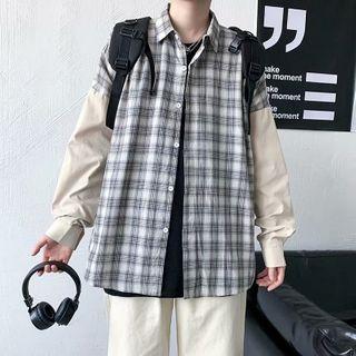 Plaid Paneled Shirt