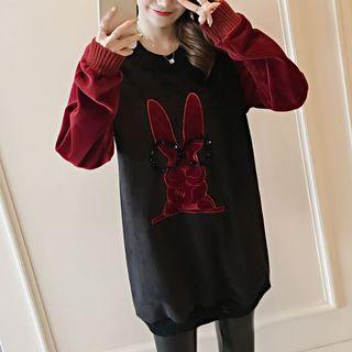 Rabbit Color Block Pullover Dress