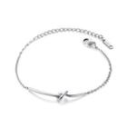 Simple And Sweet Knotted 316l Stainless Steel Bracelet Silver - One Size