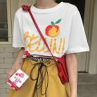 Printed Short-sleeve T-shirt / Mini Balloon Skirt