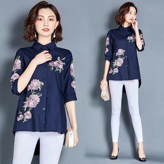 Embroidered Floral Shirt