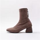 Zip-back Faux-leather Ankle Boots