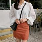 Open-placket Wide-sleeve Shirt