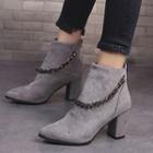 Chain Strap Chunky-heel Ankle Boots