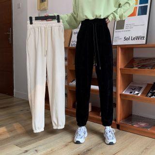 Corduroy Straight-leg Jogger Pants
