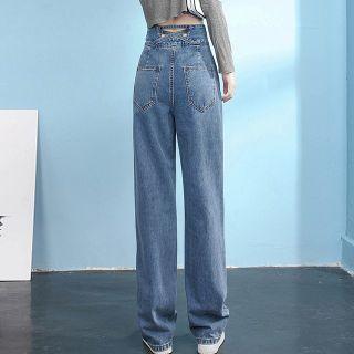 Strappy Washed Wide Leg Jeans