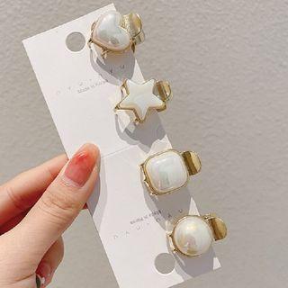Geometric Faux Leather Alloy Hair Clamp (various Designs) / Set