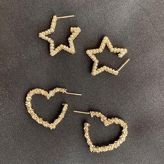 Star / Heart Open Hoop Earring