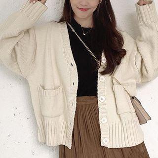 Plain Embroidered Cardigan