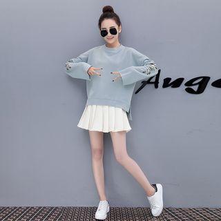 Embroidery Dip-back Pullover