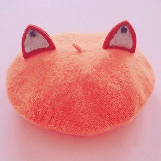 Fox Ear-accent Beret As Shown In Figure - One Size