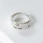 Smiley Lettering Sterling Silver Ring T290 - 1 Pc - Silver - One Size