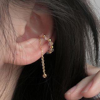 Faux Crystal Sterling Silver Bead Dangle Earring