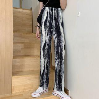 Tie Dye Straight-cut Wide Leg Pants