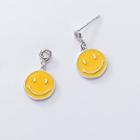 Asymmetrical Smiley Face Pendant Drop Earring