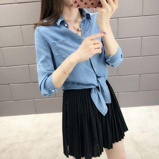 Denim 3/4-sleeve Shirt