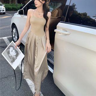 Panel Spaghetti Strap Dress / Cardigan