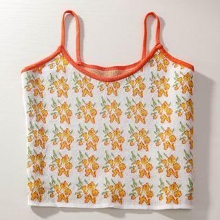 Floral Camisole Top Orange - One Size