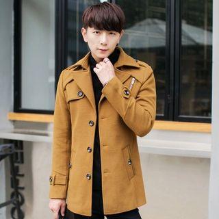 Button-front Woolen Lapel Jacket