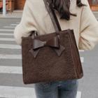 Bow Fleece Tote Bag