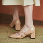 Block Heel Double Strap Mary Jane Shoes
