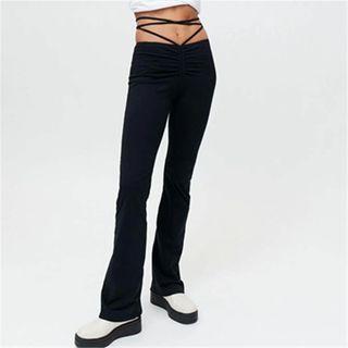 Tie-waist High-waist Boot-cut Pants