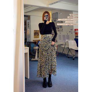 Tiered Floral Maxi Cancan Skirt
