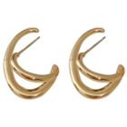 Layered Open Hoop Earring 1 Pair - Silver Needle - Gold - One Size