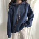 Embroidered Hoodie Sapphire Blue - One Size