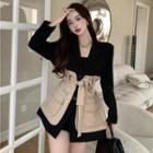 Paneled Single-breasted Front-pocket Blazer