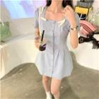 Square-neck Ribbon Dress