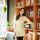 Cable-knit Wool Blend Minidress