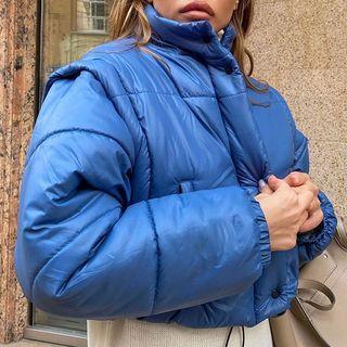 Button-up Padded Cropped Jacket