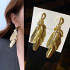 Alloy Leaf Fringed Earring As Shown In Figure - One Size