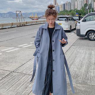 Buttoned Slit Back Trench Coat