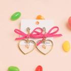 Ribbon Heart Dangle Earrings
