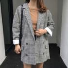 Check Loose-fit Double-breasted Blazer