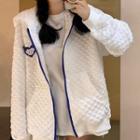 Textured Hooded Jacket White - One Size