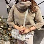 Detachable-turtleneck Eco-fur Top