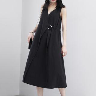 Wrapped Sleeveless A-line Dress