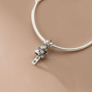 Bell Pendant Bangle 1pc - Silver - One Size