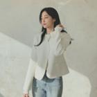 [cl ] Lapelless 3-button Blazer Ivory - One Size