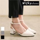 Chunky-heel Ankle-strap Pumps