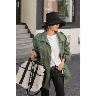 Drawstring-waist Pocket-detail Parka